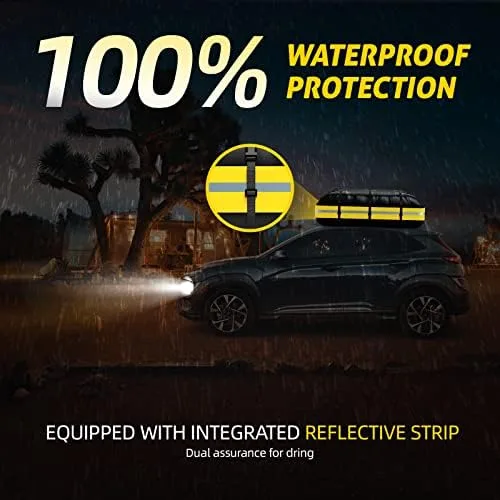 Car Rooftop Cargo Carrier Bag,100% Waterproof Heavy Duty 1000D Car Top Carrier,15 Cubic Feet Car Roof Bag for All Vehicle with/Without Rack,Anti-Tear Anti-Slip Mat, Luggage Lock,6 Door Hooks - Image 5