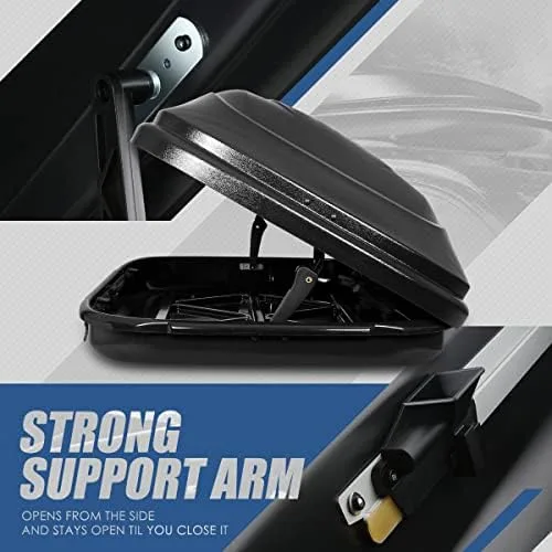 Auto Dynasty Heavy Duty Hard Shell Roof Top Mount Car Storage Travel Luggage Box Cargo Carrier with Security Keys, 53 (L) x 34 (W) x 15 (H) Inches, Capacity 110 Pounds 11 Cubic Feet Tool-Free Install - Image 4