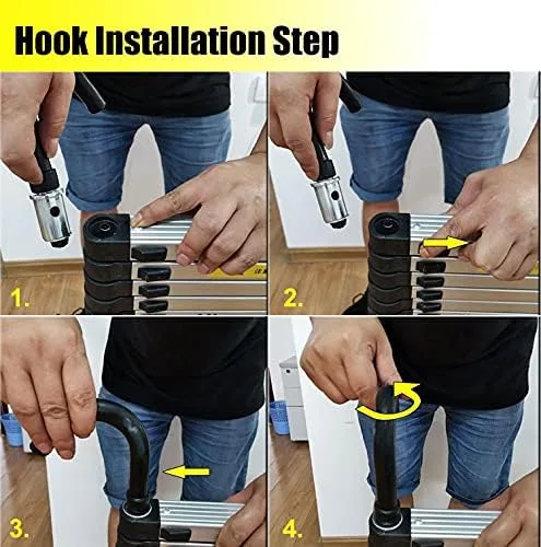 8m/ 7m/ 6m/ 5m/ 4m/ 3m/ 2m Telescoping Ladder with Detachable Hook, Aluminum Telescopic Extension Ladders for Home RV Roof Top Attic, Loads 150kg (Size : 7.6m/25ft) - Image 4