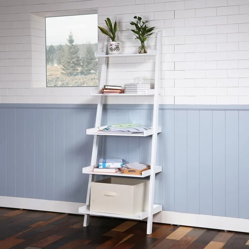FDSPDO 5 - Tier Ladder Shelf,White - Image 2