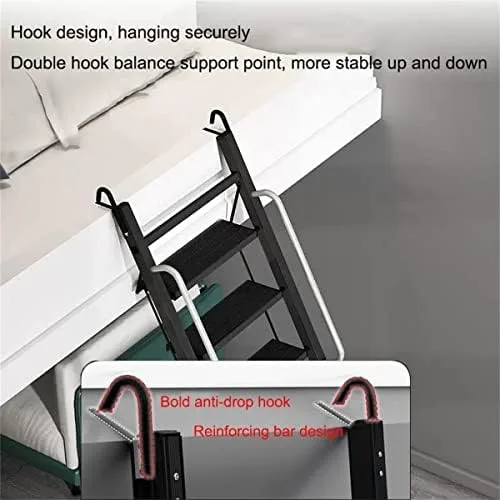 Aluminum Telescopic Extension Ladder, Black Attic Folding Stairs for Attic Retractable Attic Ladder with Armrests Collapsible Ladders for Home 330LB,2.6 to 2.8m - Image 4