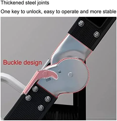 Aluminum Telescopic Extension Ladder, Black Attic Folding Stairs for Attic Retractable Attic Ladder with Armrests Collapsible Ladders for Home 330LB,2.6 to 2.8m - Image 6