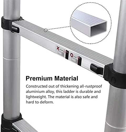 Aluminum Telescopic Extension Ladder 8m/7m/6.2m/5m/4m/3.8m/3.2m/2m/1m, Telescoping Ladders for Home Rooftop RV Attic Outdoor Indoor Use, Load 150kg (Size :6.2m/20 ft) - Image 4