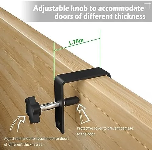 X-cosrack Adjustable Towel Racks for Bathroom Door Hanging, 5 Tiers Over The Door Towel Rack with Hooks, Bathroom Towel Holder Wall Mount for organizing Towels, Clothes(Black) - Image 6