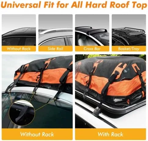CarQiWireless Rooftop Cargo Bag Car Rooftop Cargo Carrier for Top of Vehicle Roof Cargo Carrier Bag Roof Rack Waterproof for All Vehicle with/Without Racks Includes Anti-Slip Mat (25 Cubic Feet) - Image 5
