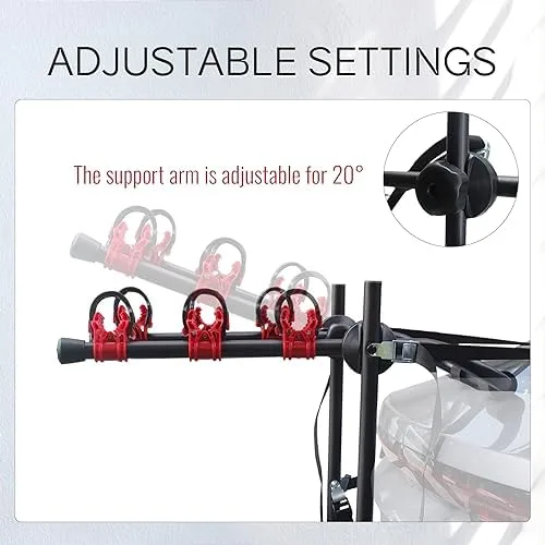 Doppy 3-Bike Trunk Mount Rack,Bike Hitch Mount Rack,Hitch Bike Rack 99 lbs Heavy Weight Capacity for Standard, Fat Tire and Electric Bike, Mount Platform Style for Cars Trucks SUVs Minivans - Image 4