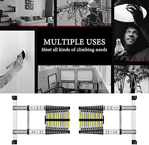Aluminum Telescopic Extension Ladder 8m/7m/6.2m/5m/4m/3.8m/3.2m/2m/1m, Telescoping Ladders for Home Rooftop RV Attic Outdoor Indoor Use, Load 150kg (Size :6.2m/20 ft) - Image 10