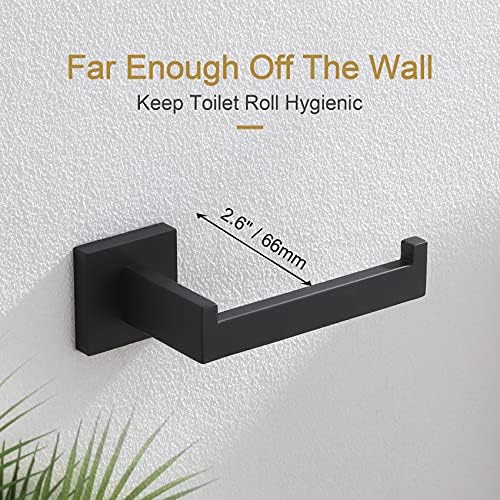 KOKOSIRI Bath Towel Bars Bathroom 3-Tiers Ladder Toilet Paper Holder Toilet Roll Holder Matte Black B5006BK-L24+B2003BK - Image 7