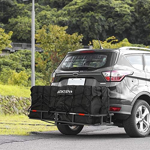 ARKSEN 60 x 24 Inch Angled Cargo Rack Carrier with Waterproof Cargo Bag 500 Lbs Heavy Duty Capacity Tow Hitch, Luggage Storage Basket for Camping or Traveling, SUV, Pickup Truck or Car - Image 7
