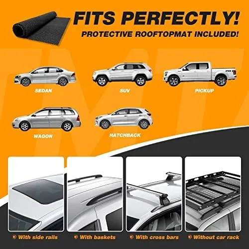 MTMTA Luggage Carrier for Car Rooftop, 100% Waterproof Snowproof 23 Cubic Feet Rooftop Cargo Carrier, for All Cars with/Without Rack + Anti-Slip Mat, 6 Door Hooks, Storage Bag, Luggage Lock - Image 5
