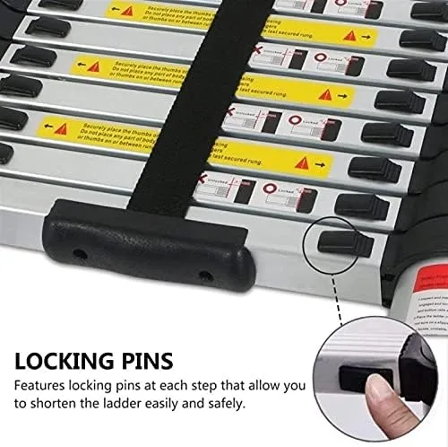 Aluminum Telescopic Extension Ladder 8m/7m/6.2m/5m/4m/3.8m/3.2m/2m/1m, Telescoping Ladders for Home Rooftop RV Attic Outdoor Indoor Use, Load 150kg (Size :6.2m/20 ft) - Image 5