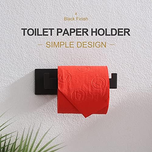 KOKOSIRI Bath Towel Bars Bathroom 3-Tiers Ladder Toilet Paper Holder Toilet Roll Holder Matte Black B5006BK-L24+B2003BK - Image 9