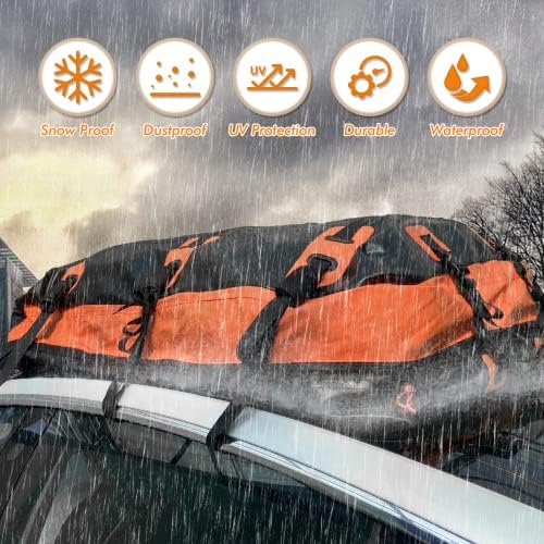 CarQiWireless Rooftop Cargo Bag Car Rooftop Cargo Carrier for Top of Vehicle Roof Cargo Carrier Bag Roof Rack Waterproof for All Vehicle with/Without Racks Includes Anti-Slip Mat (25 Cubic Feet) - Image 8