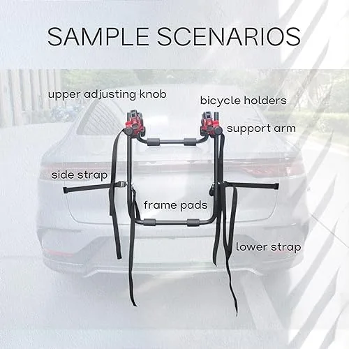 Doppy 3-Bike Trunk Mount Rack,Bike Hitch Mount Rack,Hitch Bike Rack 99 lbs Heavy Weight Capacity for Standard, Fat Tire and Electric Bike, Mount Platform Style for Cars Trucks SUVs Minivans - Image 6