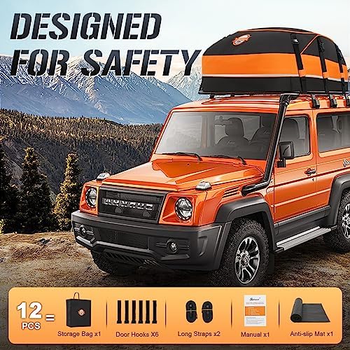 Rooftop Cargo Carrier & Car Roof Bag – Waterproof 20 Cubic Feet Heavy Duty Roof Bag, Anti-Tear 1000D PVC Rooftop Car Bag - Fits Cars with/Without Rack - Image 7