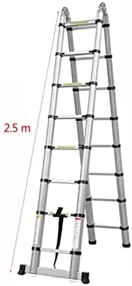 WYYZH 18 Steps Aluminum Telescoping Ladder Portable Telescopic Folding Ladder with Safety Lock Collapsible Ladder for Loft Office House Max 150kg (Size : 2.8m/9.2ft) - Image 8