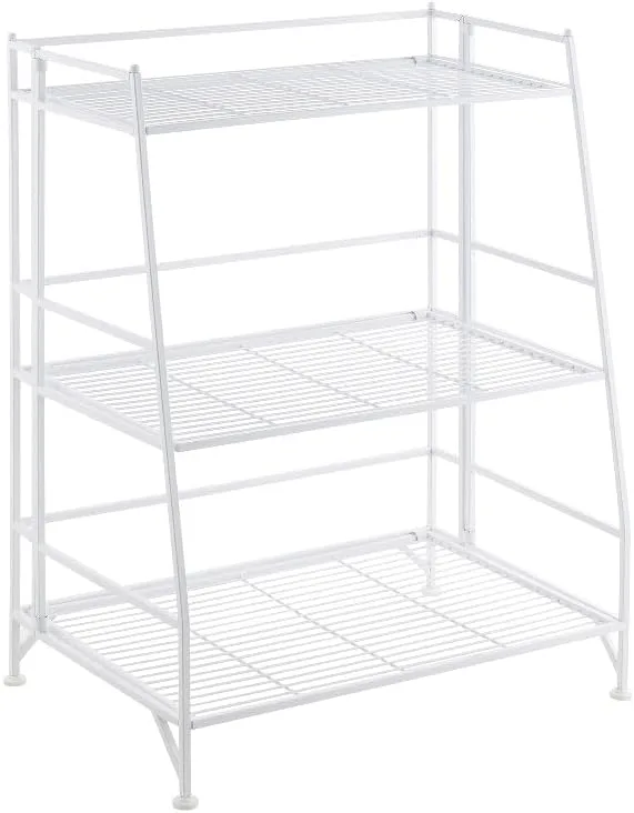 Convenience Concepts Xtra Storage Three-Tier Ladder Folding White Metal Shelf - Image 5