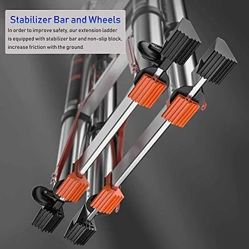 BALAMI Heavy Duty Mighty Folding Telescoping Ladder Aluminium A Frame Extension Ladder for Outdoor Rooftops Home Loft & Stairs Load 150kg (2.8m Convenient (Size : 2.0m+2.0m/6.5 ft+6.5 ft) - Image 6