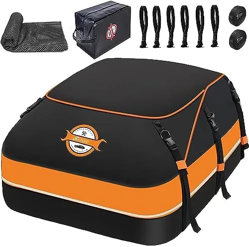 Sailnovo Car Rooftop Cargo Carrier Bag 20 Cubic Feet Waterproof for All Cars with or Without Luggage Rack, Includes Anti-Slip Mat, 10 Reinforced Straps, 6 Door Hooks, Storage Bag - Image 2