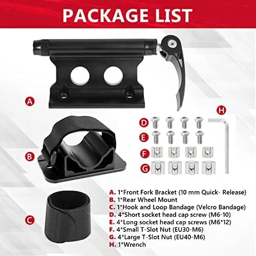 ALAVENTE Universal Quick Release Bike Front Fork Mount Bracket Set Bicycle Stand Holder Car Rack Carrier for Most Vehicle Truck Pickup Bed Storage Travelling Riding Supplies - Image 8