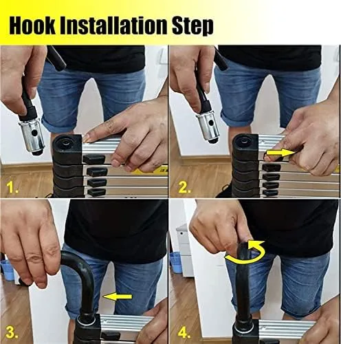 BALAMI Heavy Duty Telescopic Ladder 2.6m/ 3.8m/ 5m/ 6.2m Tall Aluminum Folding Telescoping Ladder with Hooks for Home Roof Top Tent RV Attic Outdoor Use Interesting Life (4.6m/15ft Convenient (Size : - Image 9