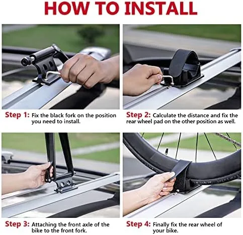 ALAVENTE Universal Quick Release Bike Front Fork Mount Bracket Set Bicycle Stand Holder Car Rack Carrier for Most Vehicle Truck Pickup Bed Storage Travelling Riding Supplies - Image 7