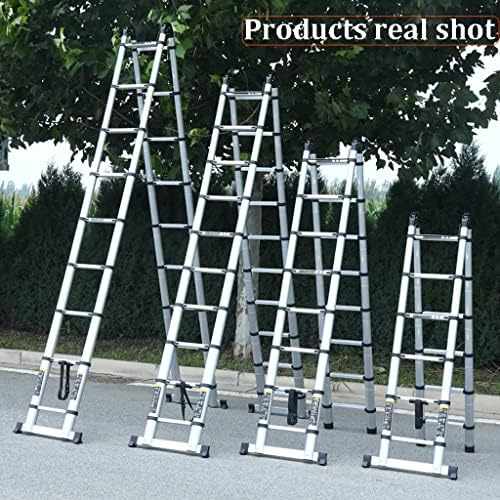 Compact Telescoping Ladder A-Frame Extension Ladder Aluminum Folding Ladder 12FT/3.6M Portable for Indoor Outdoor Work,150KG/330LB Capacity Thickened - Image 8