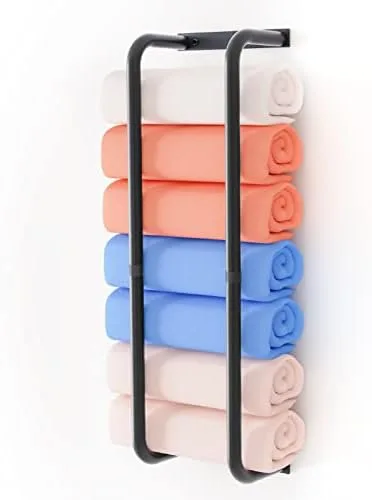 YYP Towel Racks for Bathroom, Towel Rack Wall Mounted, Stainless Steel Towel Holder for Bathroom Wall, Easy to Install Bathroom Towel Storage, Black - Image 2