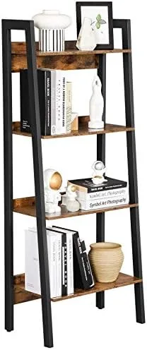 VASAGLE Bookshelf, 4-Tier Book Shelf, Bookcase for Home Office, Living Room, Bedroom, Kitchen, Rustic Brown and Black ULLS054X01 - Image 10