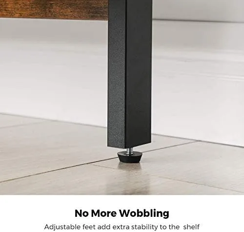 VASAGLE Bookshelf, 4-Tier Book Shelf, Bookcase for Home Office, Living Room, Bedroom, Kitchen, Rustic Brown and Black ULLS054X01 - Image 8