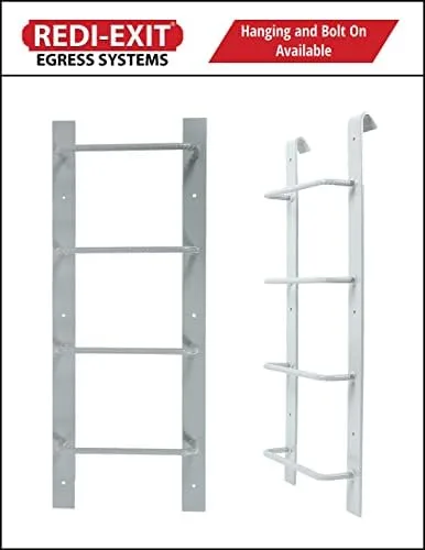 Redi-Exit Fire Escape Ladder – Ladders for Egress Basement Window Well Covers Outside, Small Ladder for Fire Emergency Home Safety, Ladder Hook for Egress Window Steel - Image 5