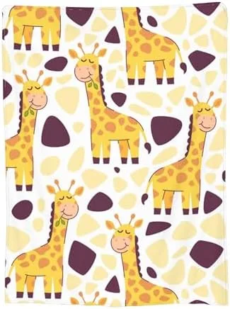 Giraffe Throw Blanket Cute Little Giraffes Soft Fuzzy Fleece Lightweight Cartoon Blankets Gifts for Adult or Kids 50x60In Couch Bed and Sofa Chiristmas Decor Boys Girls All Seasons - Image 4