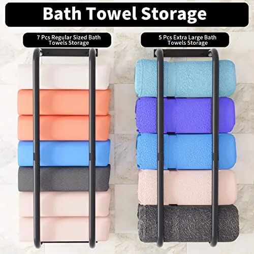 YYP Towel Racks for Bathroom, Towel Rack Wall Mounted, Stainless Steel Towel Holder for Bathroom Wall, Easy to Install Bathroom Towel Storage, Black - Image 6