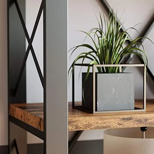 IRONCK Bookshelf Double Wide 6-Tier 76" H, Open Large Bookcase, Industrial Style Shelves, Wood and Metal Bookshelves for Home Office, Easy Assembly - Image 6