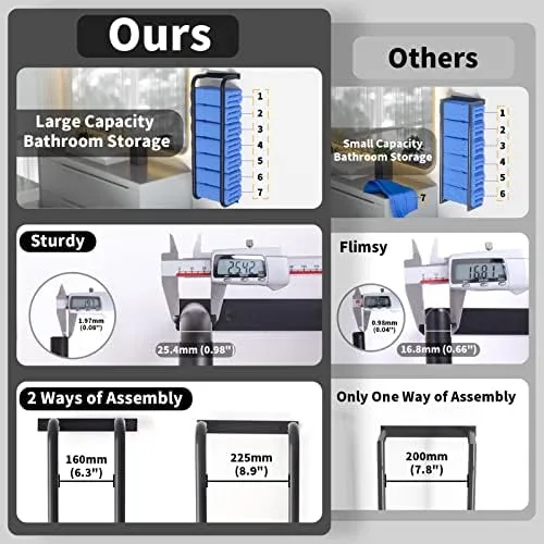 YYP Towel Racks for Bathroom, Towel Rack Wall Mounted, Stainless Steel Towel Holder for Bathroom Wall, Easy to Install Bathroom Towel Storage, Black - Image 3