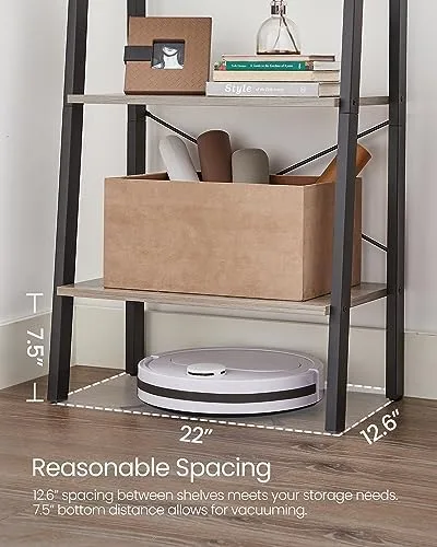 VASAGLE Ladder Shelf, 4-Tier Bookshelf, Storage Rack, Bookcase with Steel Frame, for Living Room, Home Office, Kitchen, Bedroom, Industrial Style, Greige and Black ULLS44MB - Image 9