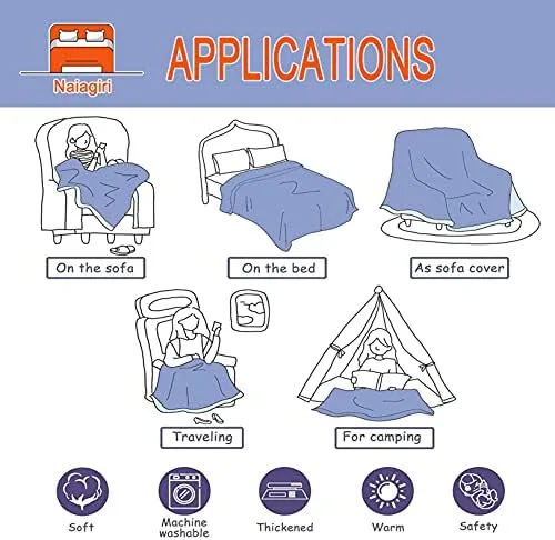 Naiagiri Funny Fresh Meat Sofa Throw Blanket Flannel Super Soft Fleece Beach Picnic Bedspread Home Decor All Season for Baby Dog Bed Couch Living Room Large 80x60In (Queen) Adults - Image 7