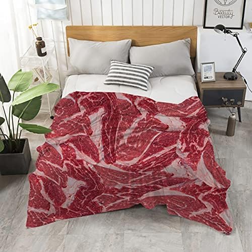 Naiagiri Funny Fresh Meat Sofa Throw Blanket Flannel Super Soft Fleece Beach Picnic Bedspread Home Decor All Season for Baby Dog Bed Couch Living Room Large 80x60In (Queen) Adults - Image 5