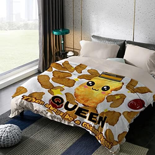 Always Be Yourself Chicken Nugget Queen Blanket Throws Gifts for Boys Girls, Chicken Nuggets Gifts Decor Plush Soft Lightweight Flannel Fleece Blankets Funny Food for Chair Couch 40x30In Toddler - Image 7