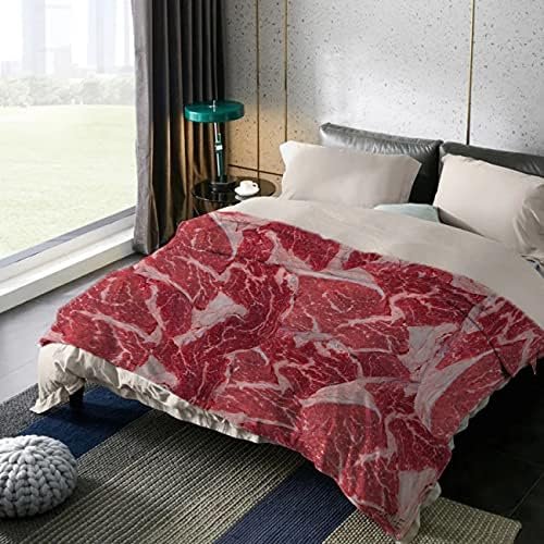 Naiagiri Funny Fresh Meat Sofa Throw Blanket Flannel Super Soft Fleece Beach Picnic Bedspread Home Decor All Season for Baby Dog Bed Couch Living Room Large 80x60In (Queen) Adults - Image 6