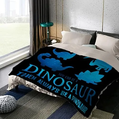 Always Be Yourself Dinosaur Blanket Throws Gifts for Boys Girls,Cute Dinosaur Decor Plush Soft Lightweight Flannel Fleece Blankets Dragon Gifts for Chair Couch 80x60In Adult - Image 7