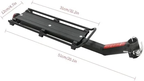 Bike Cargo Rack Rear Bike Rack Quick Release Cycling Aluminium Alloy Luggage Carrier Racks w/Reflector Cycling Bag Stand Holder - Image 4