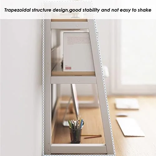 FPIGSHS 2tier Desktop Bookshelf for Computer Desk,Steel Frame Ladder Countertop Hutch Bookcase Organizer Shelf,Home Office Storage Display Rack Shelf,4size ( Size : 115cm ) - Image 8