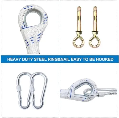 Yetlunsion 6.6ft Safety Balcony Fire Escape Ladder with Hooks & Bolt, Fast to Deploy Sturdy and Strong, 2 Story Rope Ladder Portable and Reusable Weight Capacity up to 2000 Pounds - Image 3