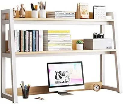 FPIGSHS 2tier Desktop Bookshelf for Computer Desk,Steel Frame Ladder Countertop Hutch Bookcase Organizer Shelf,Home Office Storage Display Rack Shelf,4size ( Size : 115cm ) - Image 4