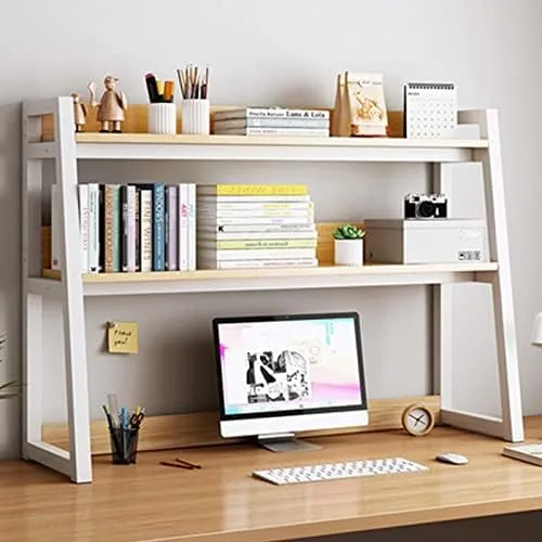 FPIGSHS 2tier Desktop Bookshelf for Computer Desk,Steel Frame Ladder Countertop Hutch Bookcase Organizer Shelf,Home Office Storage Display Rack Shelf,4size ( Size : 115cm ) - Image 5
