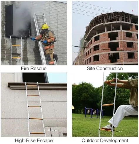 Yetlunsion 6.6ft Safety Balcony Fire Escape Ladder with Hooks & Bolt, Fast to Deploy Sturdy and Strong, 2 Story Rope Ladder Portable and Reusable Weight Capacity up to 2000 Pounds - Image 7