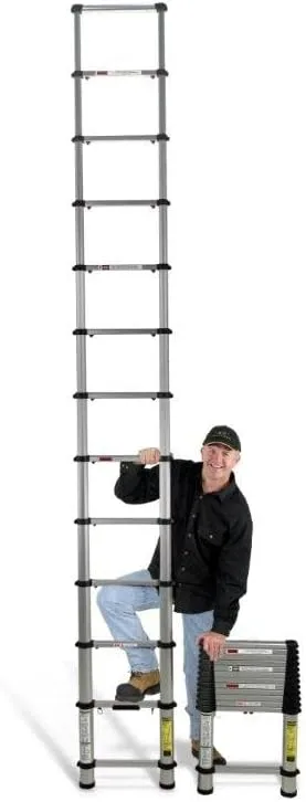 Telesteps 1800EP Automatic Telescoping Ladder, Patented One-Touch Release, OSHA Compliant, 14.5 ft Extended Height, Up to 18 ft Reach, Wide Pro Step, Telescoping Extension Ladder - Image 3