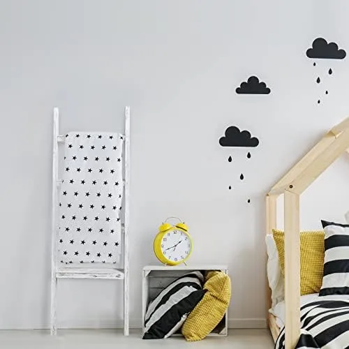 KIAYACI Ladder Shelf Rustic Vintage Blanket Ladder Decorative Wood Ladder Shelf for Living Room Bedroom Bathroom (Retro White, 48" x 22") - Image 7