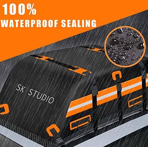Car Rooftop Cargo Carrier Bag, Car Cargo Carrier 19 Cubic Feet Waterproof Heavy Duty Car Roof Bag for All Vehicle with/Without Racks, with Storage Bag, Anti-Slip Mat, 8 Straps, 8 Door Hooks - Image 3
